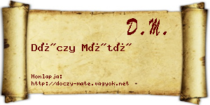 Dóczy Máté névjegykártya